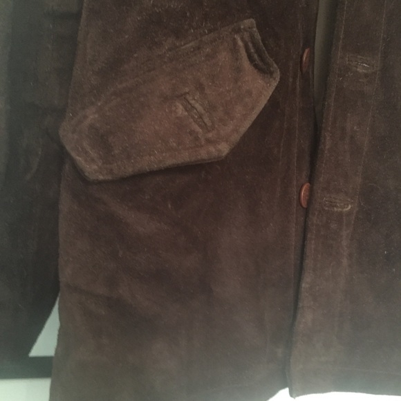 Calvin Klein Chocolate Brown Suede Leather coat - Picture 6 of 7